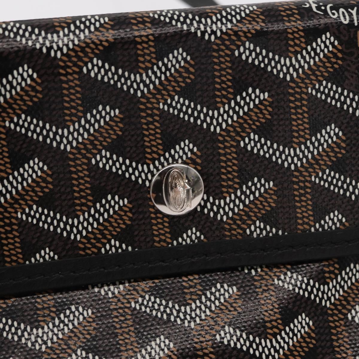 GOYARD Herringbone Saint Louis PM Tote Bag PVC Black Auth BA9007SM