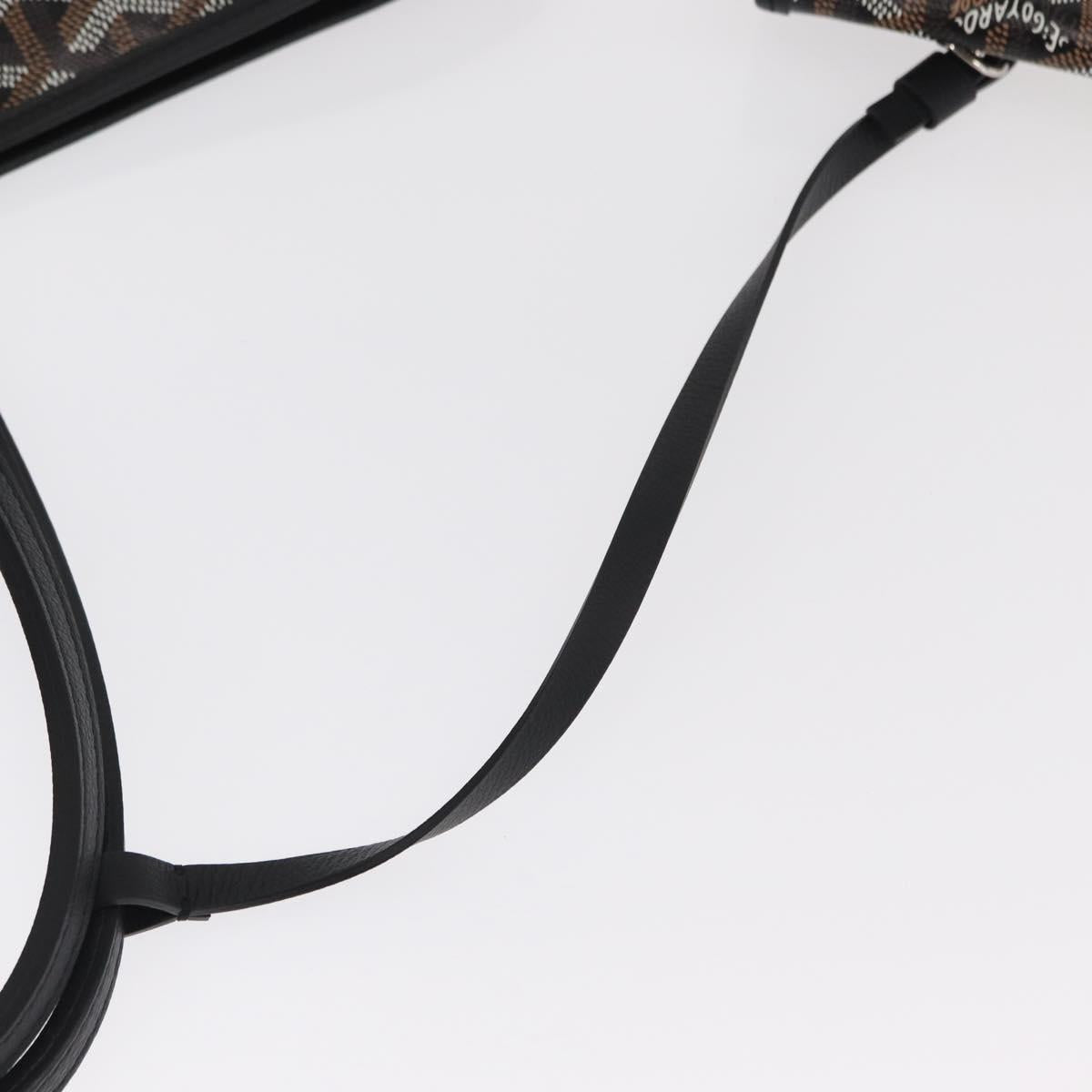 GOYARD Herringbone Saint Louis PM Tote Bag PVC Black Auth BA9007SM