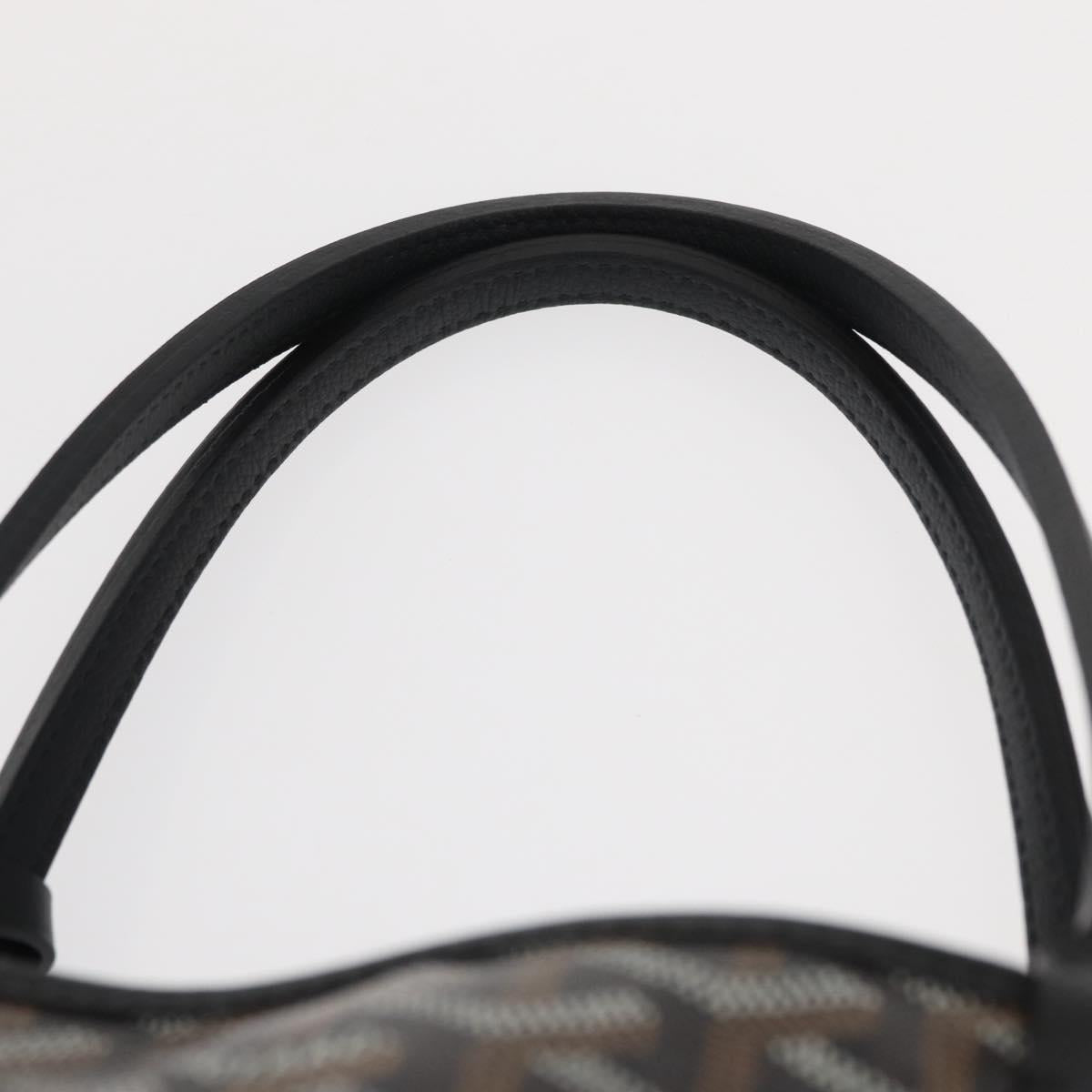 GOYARD Herringbone Saint Louis PM Tote Bag PVC Black Auth BA9007SM