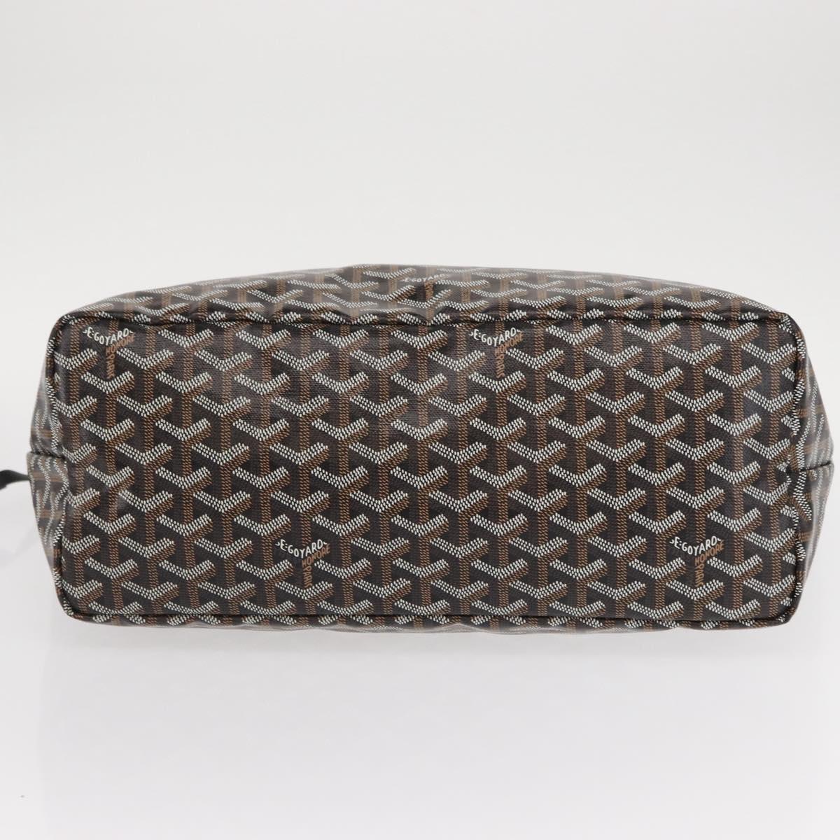 GOYARD Herringbone Saint Louis PM Tote Bag PVC Black Auth BA9007SM