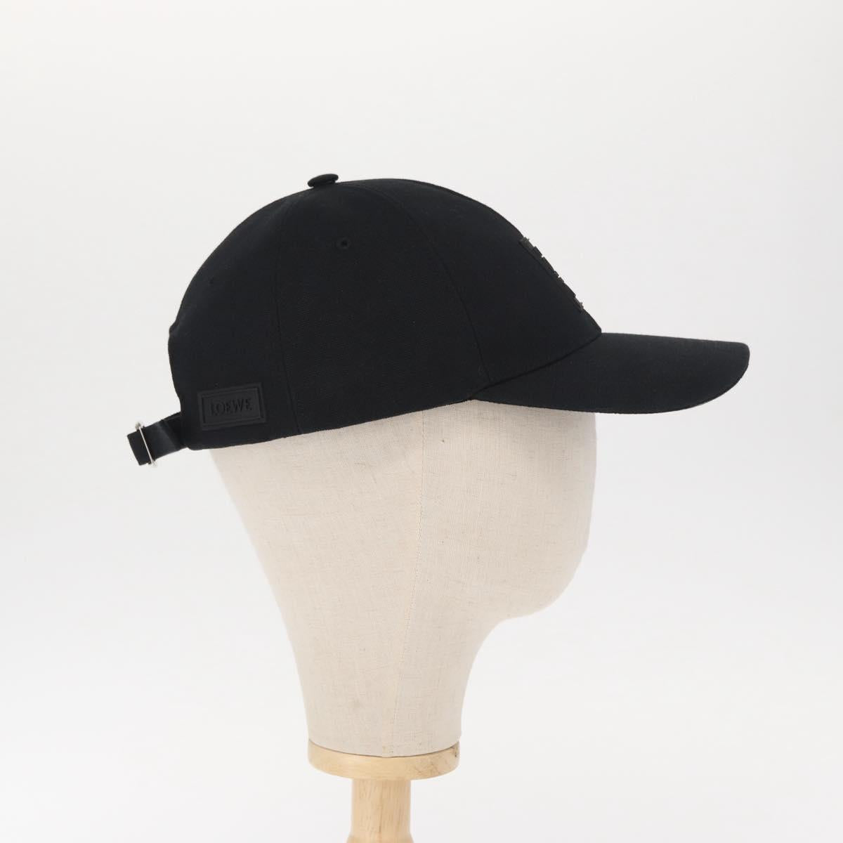 LOEWE Anagram Patch Cap Cotton Black Auth BA9008M