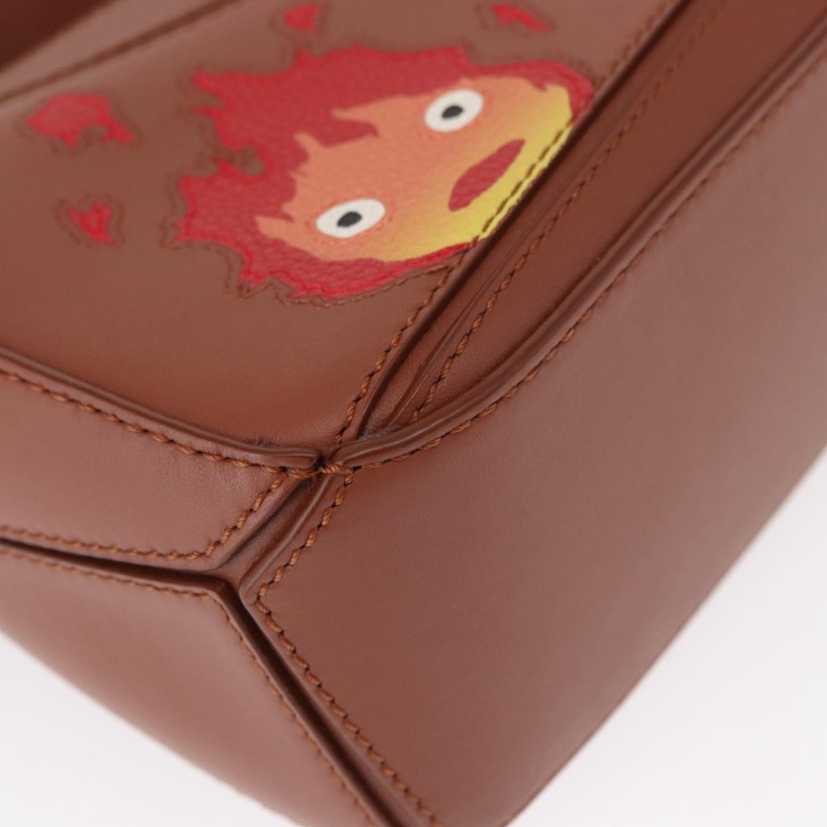 LOEWE Mini Puzzle Loewe x Studio Ghibli Calcifer Bag 2way Brown Auth BA9009SM