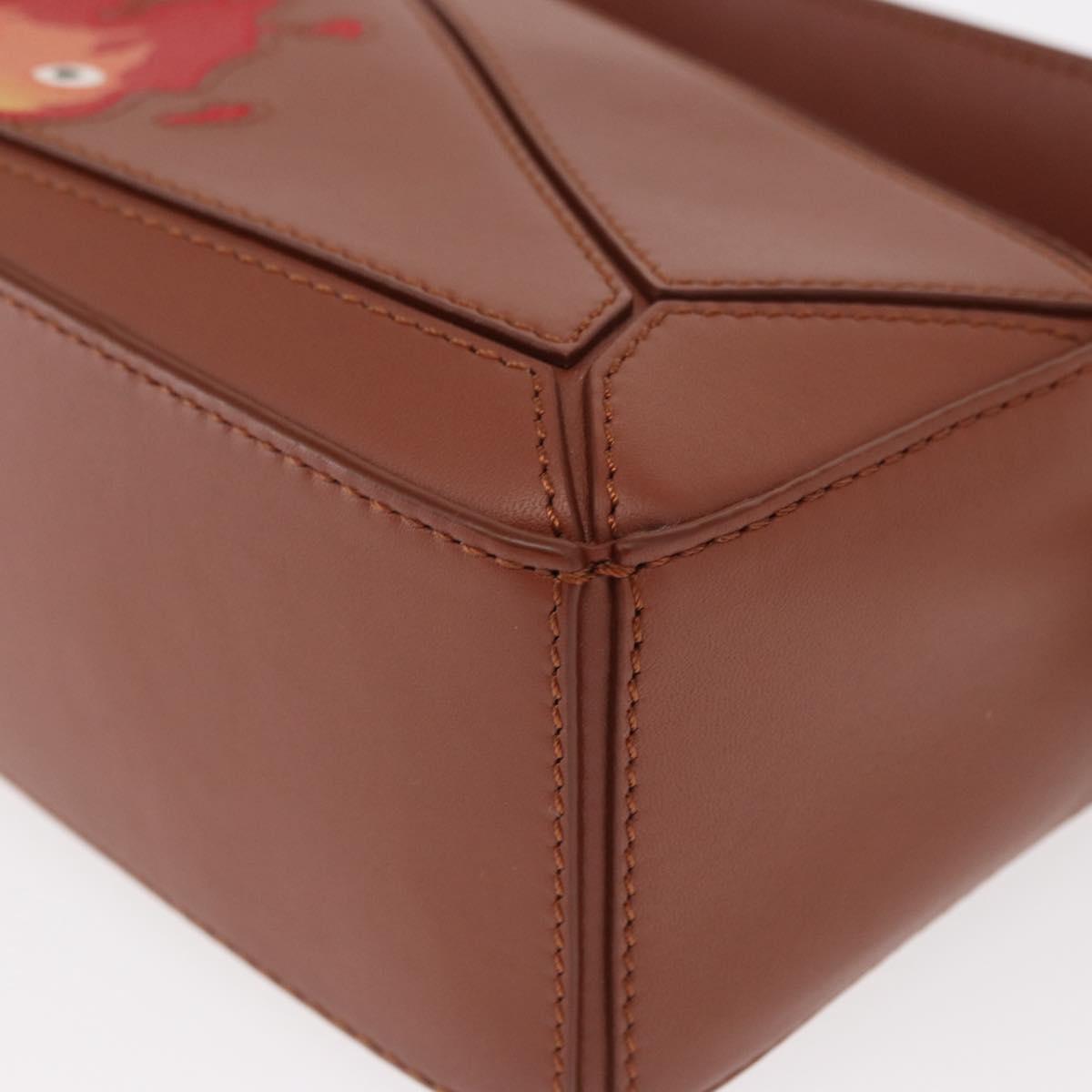 LOEWE Mini Puzzle Loewe x Studio Ghibli Calcifer Bag 2way Brown Auth BA9009SM