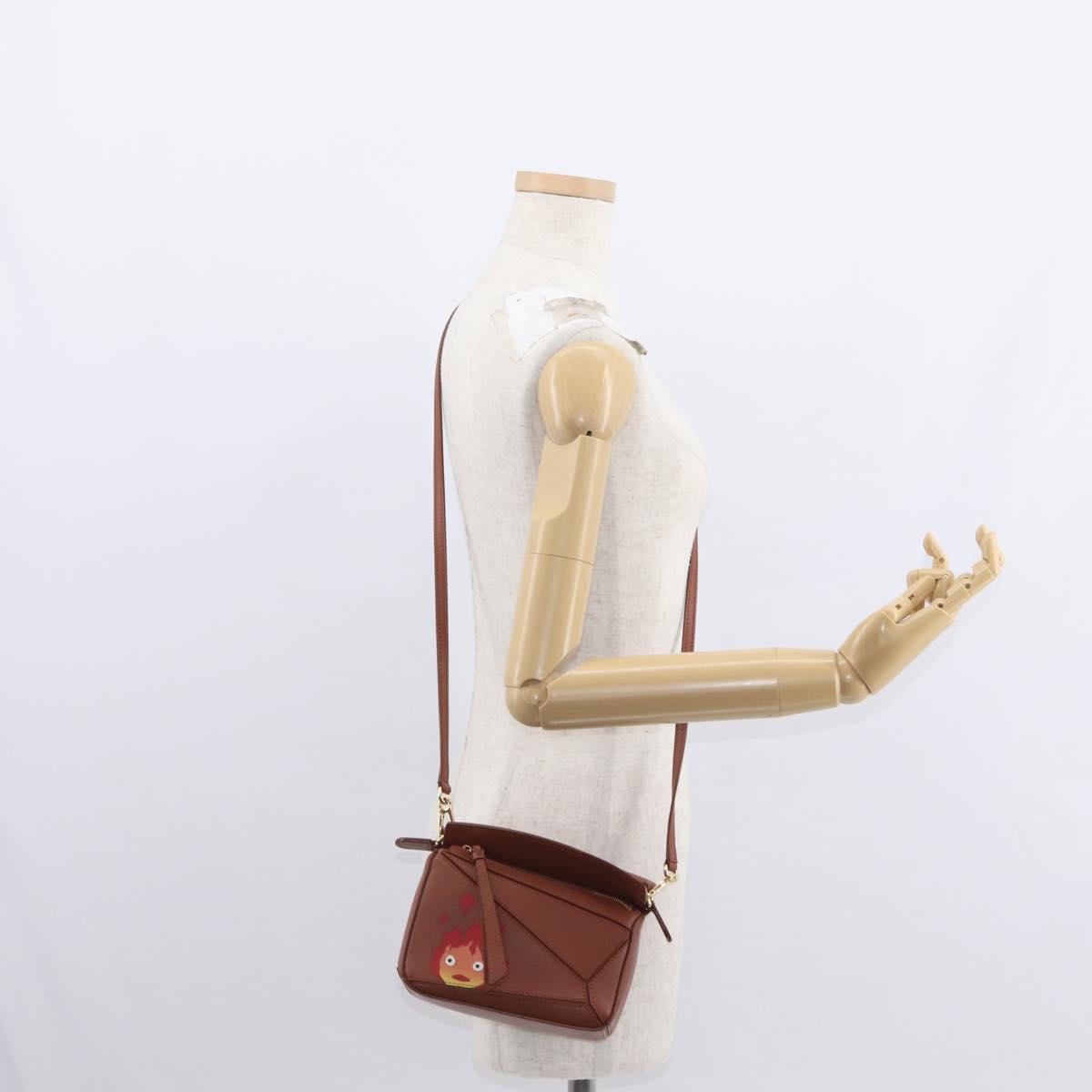 LOEWE Mini Puzzle Loewe x Studio Ghibli Calcifer Bag 2way Brown Auth BA9009SM