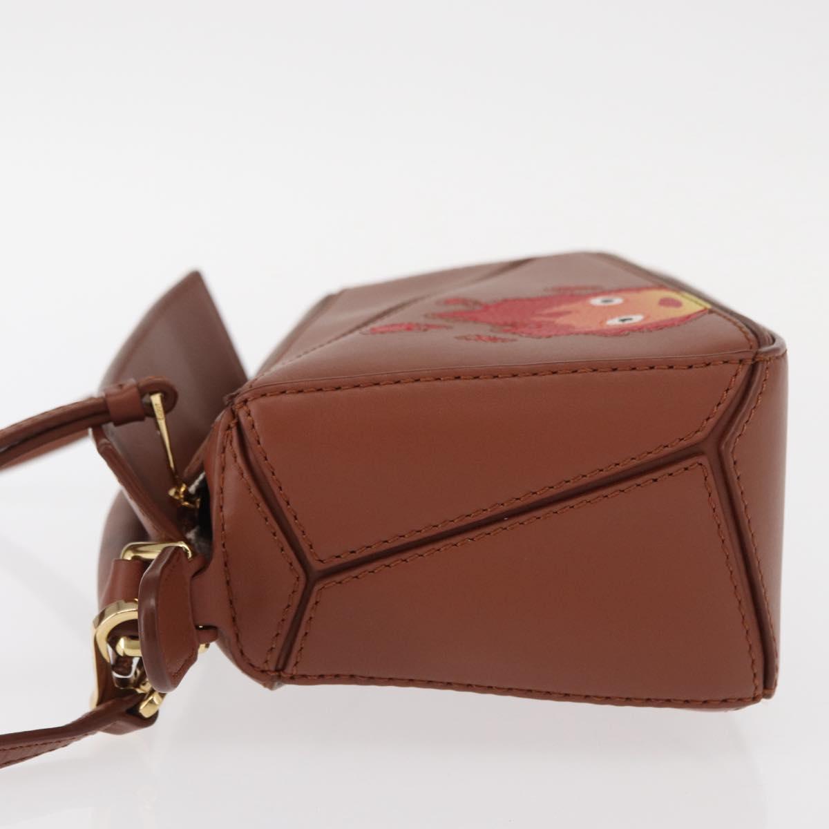 LOEWE Mini Puzzle Loewe x Studio Ghibli Calcifer Bag 2way Brown Auth BA9009SM