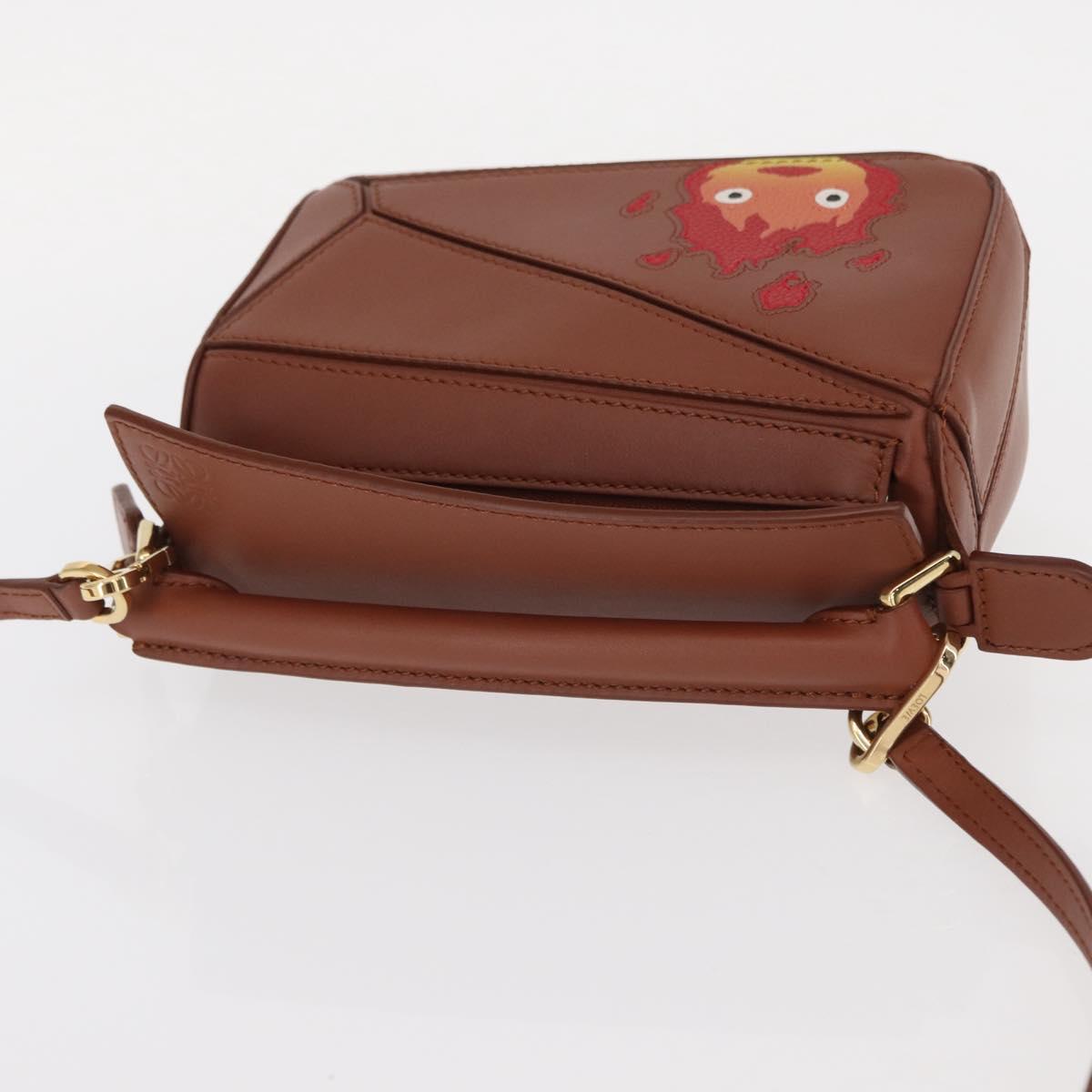 LOEWE Mini Puzzle Loewe x Studio Ghibli Calcifer Bag 2way Brown Auth BA9009SM