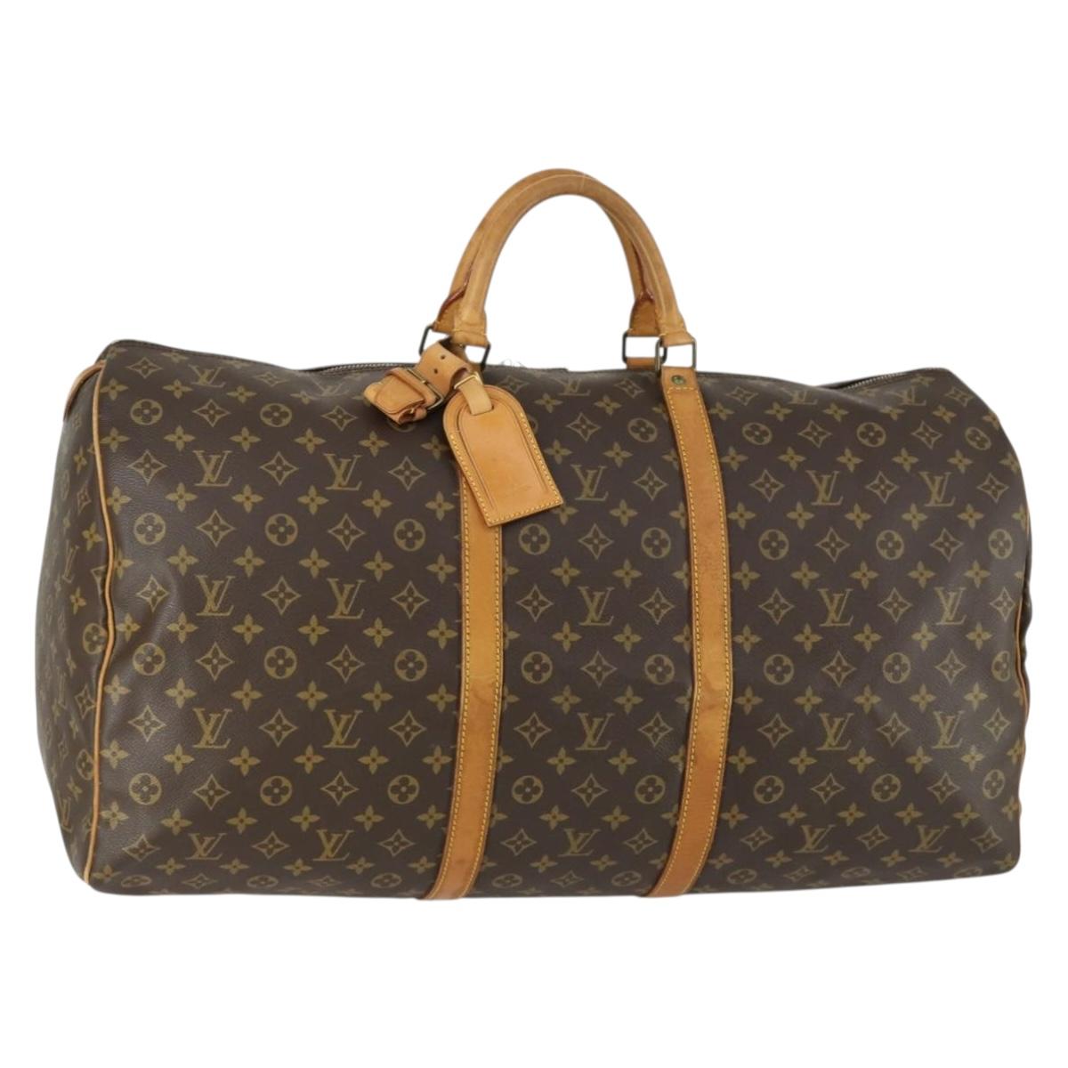 LOUIS VUITTON Monogram Keepall 60 Boston Bag M41422 LV Auth BA9012