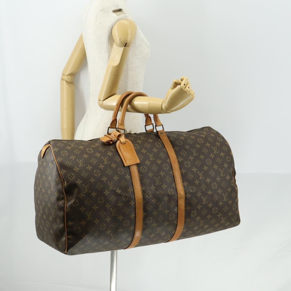 LOUIS VUITTON Monogram Keepall 60 Boston Bag M41422 LV Auth BA9012