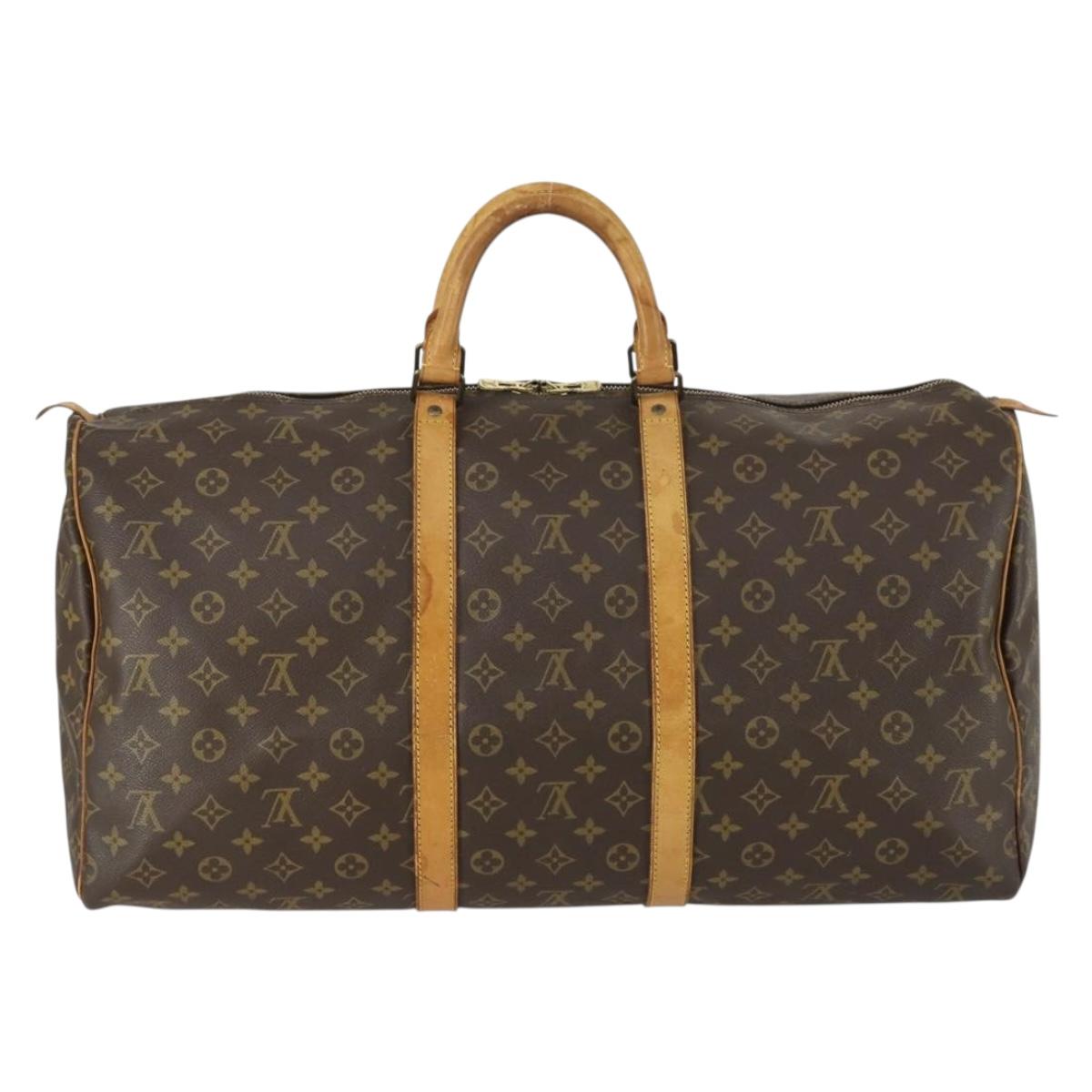 LOUIS VUITTON Monogram Keepall 55 Boston Bag M41424 LV Auth BA9013