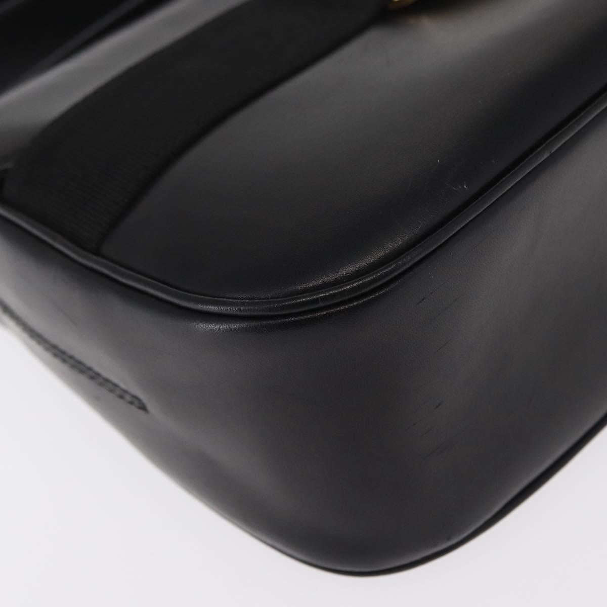 Salvatore Ferragamo Vala Shoulder Bag Leather Black Gold Auth BA9016