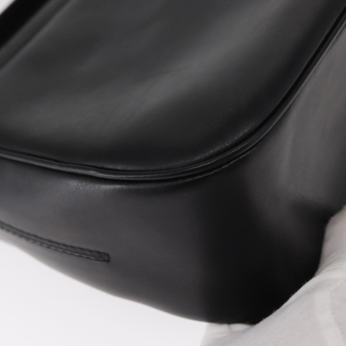 Salvatore Ferragamo Vala Shoulder Bag Leather Black Gold Auth BA9016