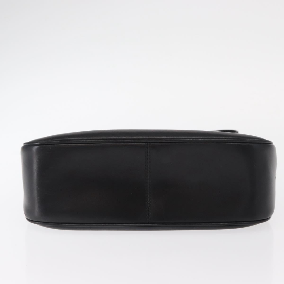 Salvatore Ferragamo Vala Shoulder Bag Leather Black Gold Auth BA9016