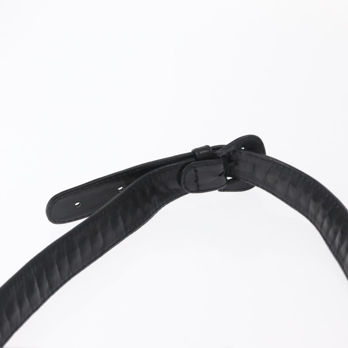 CHANEL Waist bag Lamb Skin Black Gold CC Auth BA9020