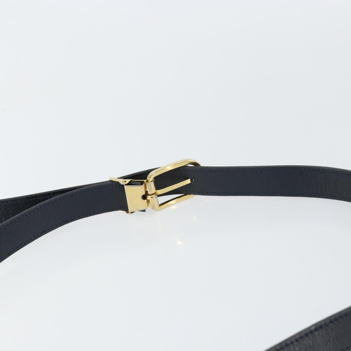 Christian Dior Trotter Canvas Shoulder Bag Navy Gold Auth BA9037