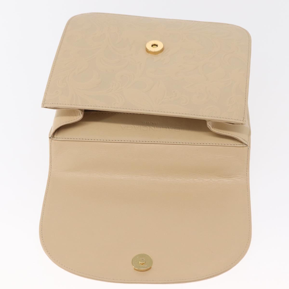 BALENCIAGA Hand Bag Leather Beige Gold Auth BA9038