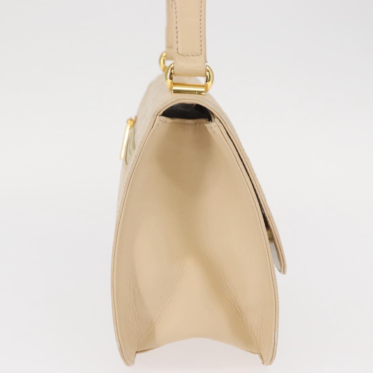 BALENCIAGA Hand Bag Leather Beige Gold Auth BA9038