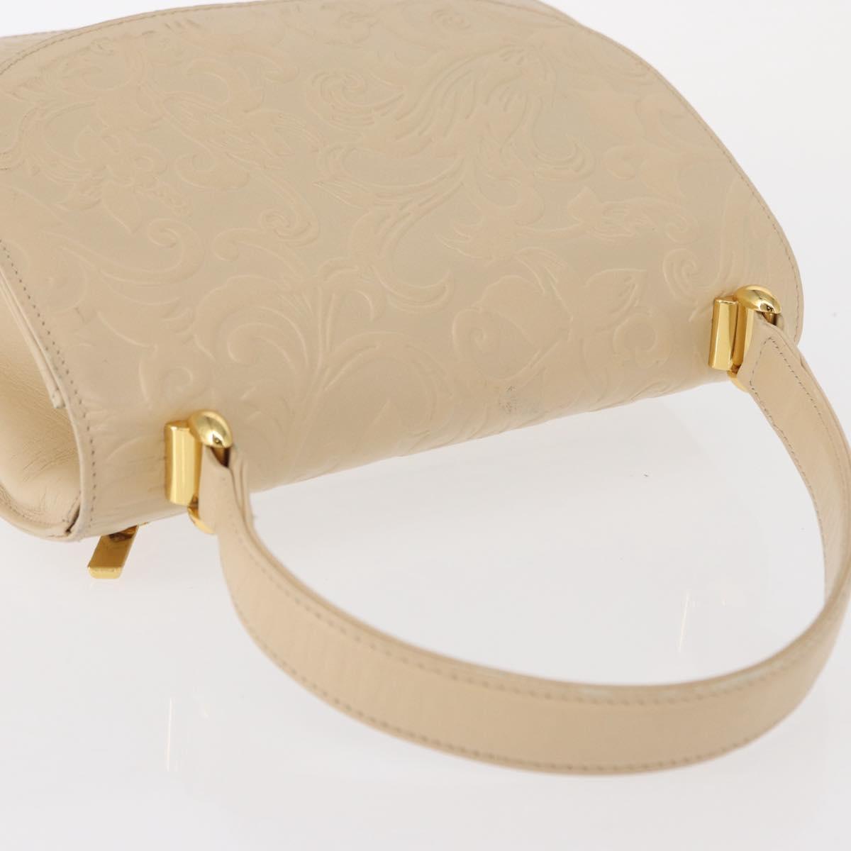 BALENCIAGA Hand Bag Leather Beige Gold Auth BA9038