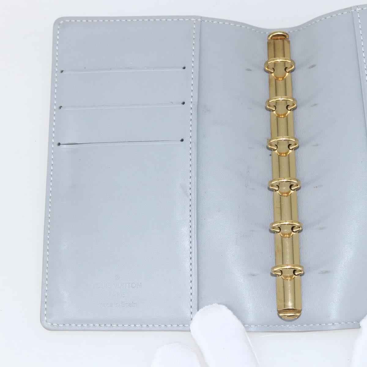 LOUIS VUITTON Monogram Vernis Agenda PM Planner Cover Gris R21001 LV Auth BA9046
