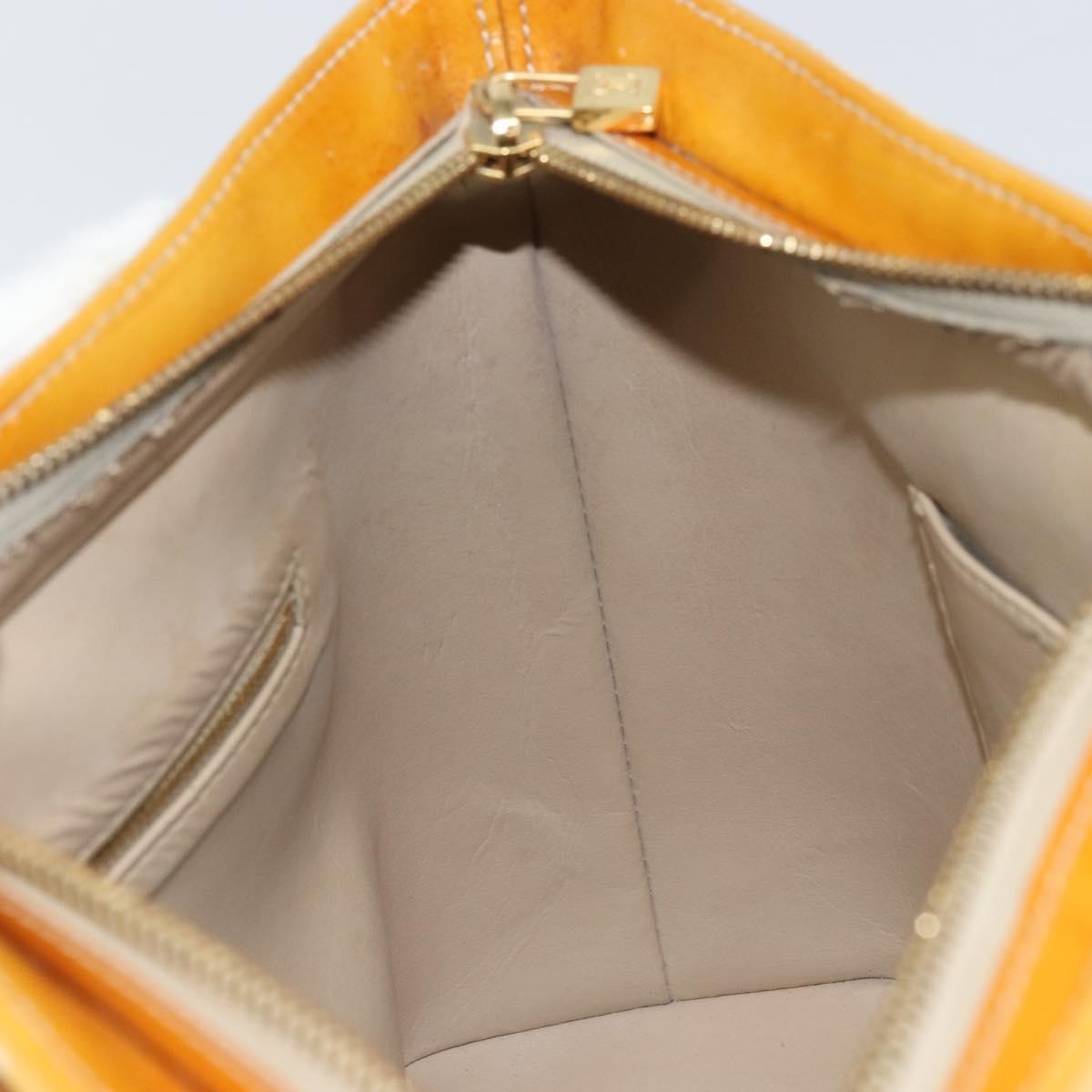 LOUIS VUITTON Monogram Vernis Houston Hand Bag Beige M91004 LV Auth BA9047
