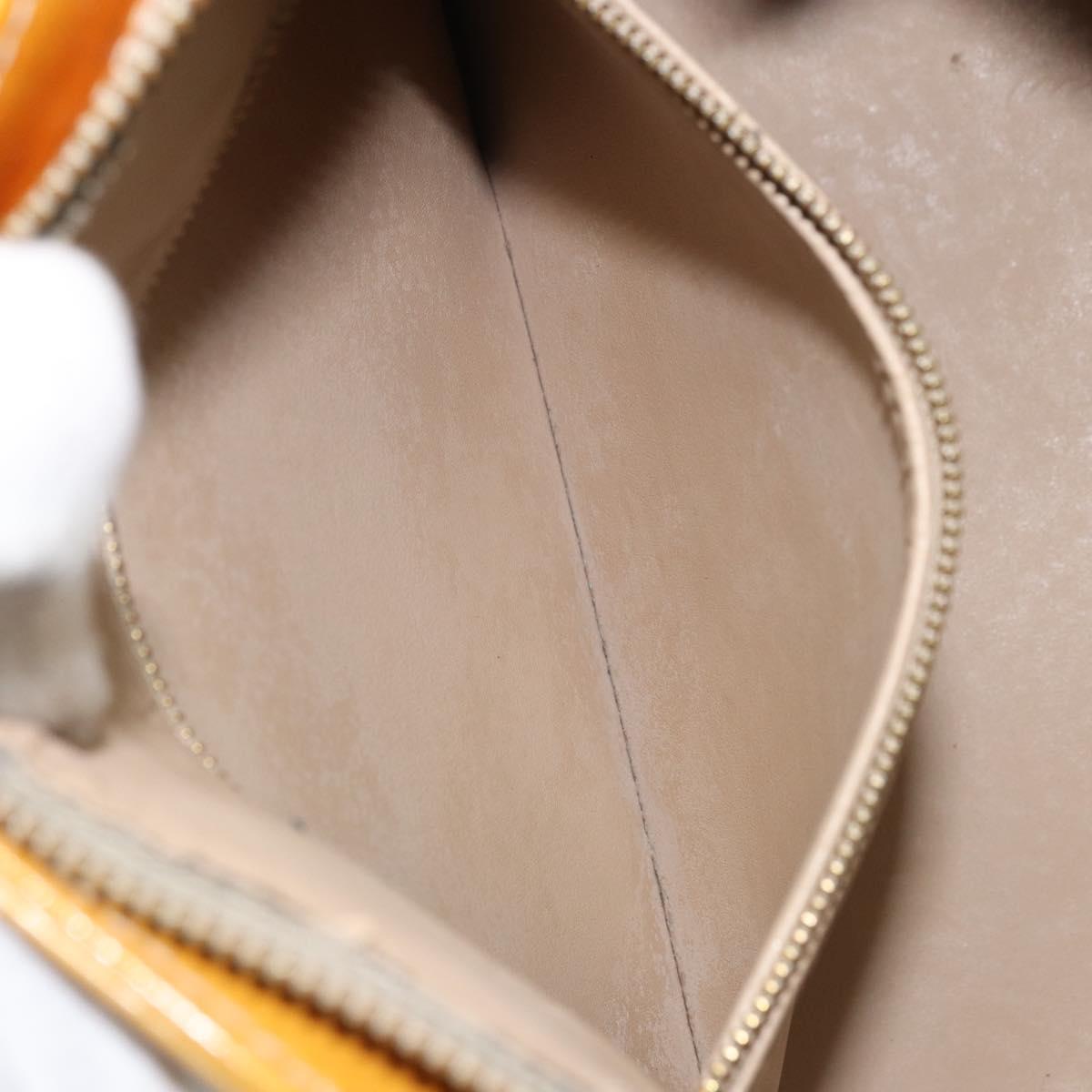 LOUIS VUITTON Monogram Vernis Houston Hand Bag Beige M91004 LV Auth BA9047