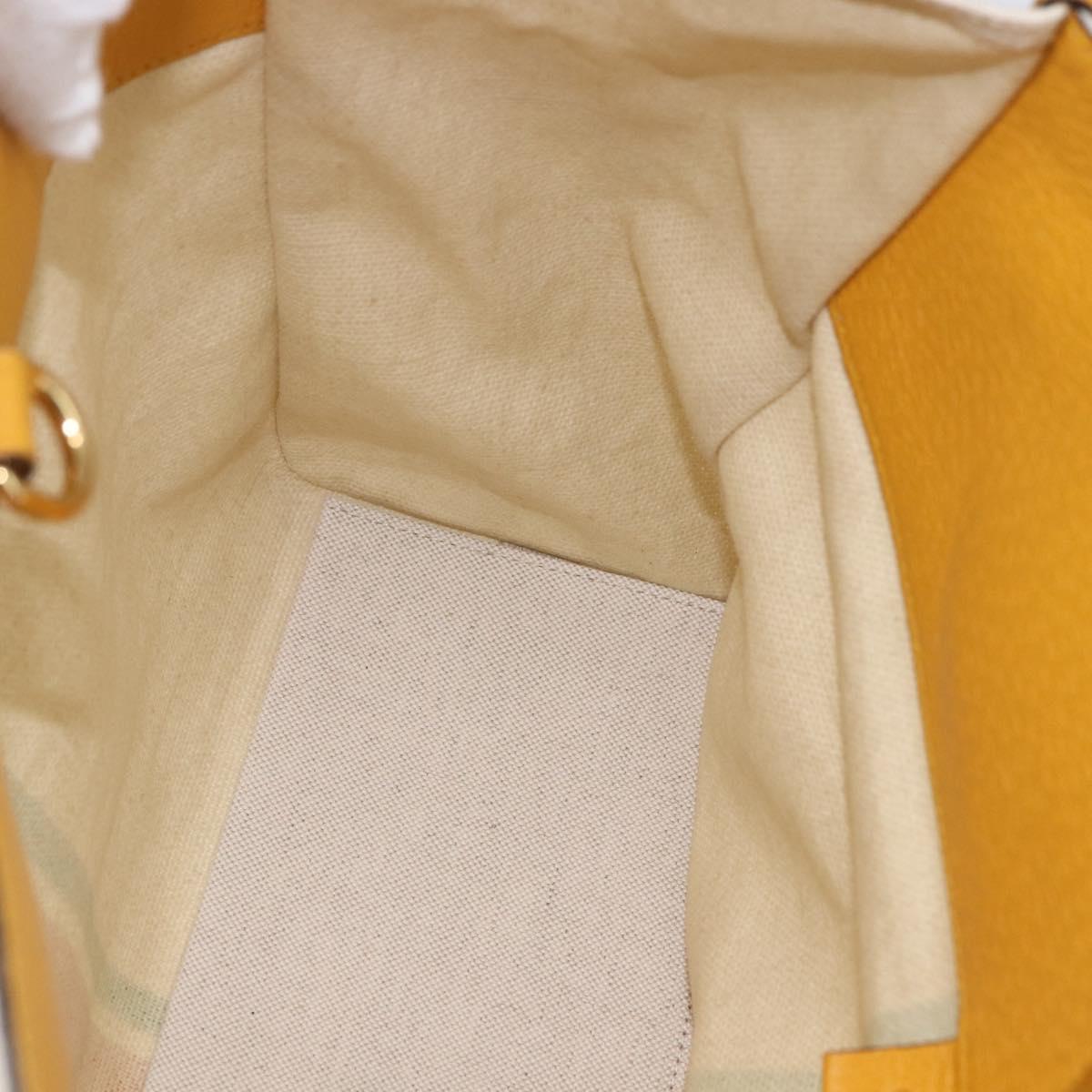 GUCCI Web Sherry Line Hand Bag Canvas 2way Beige Gold Auth BA9056