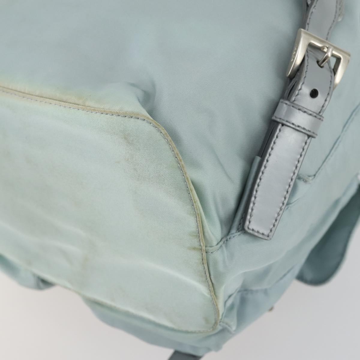 PRADA Backpack Nylon Light Blue Silver Auth BA9058