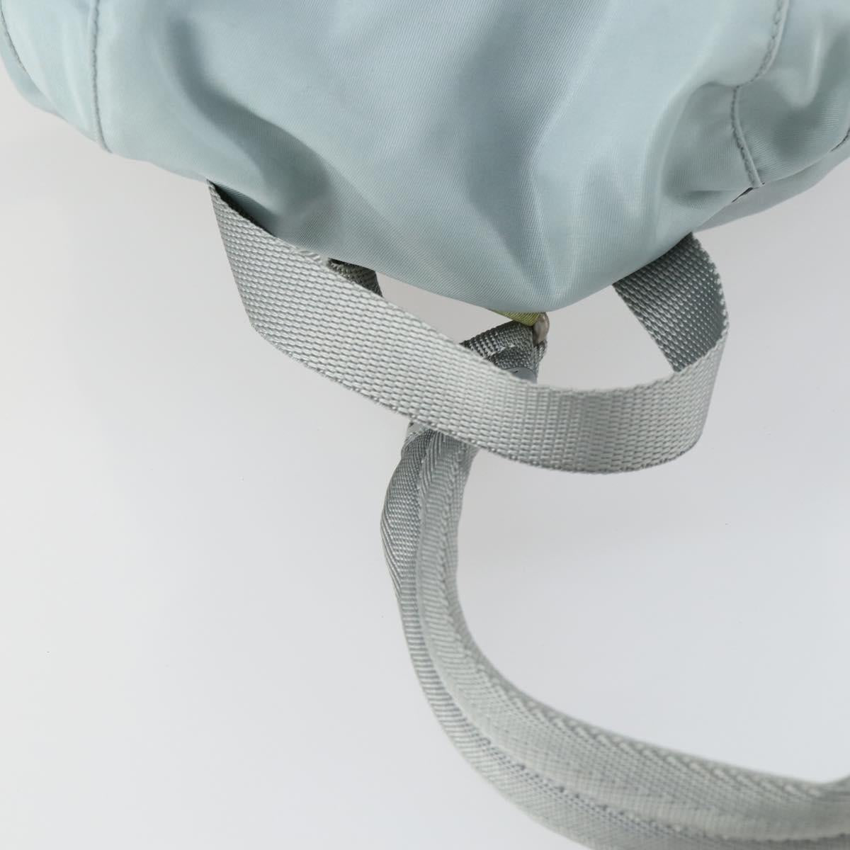 PRADA Backpack Nylon Light Blue Silver Auth BA9058