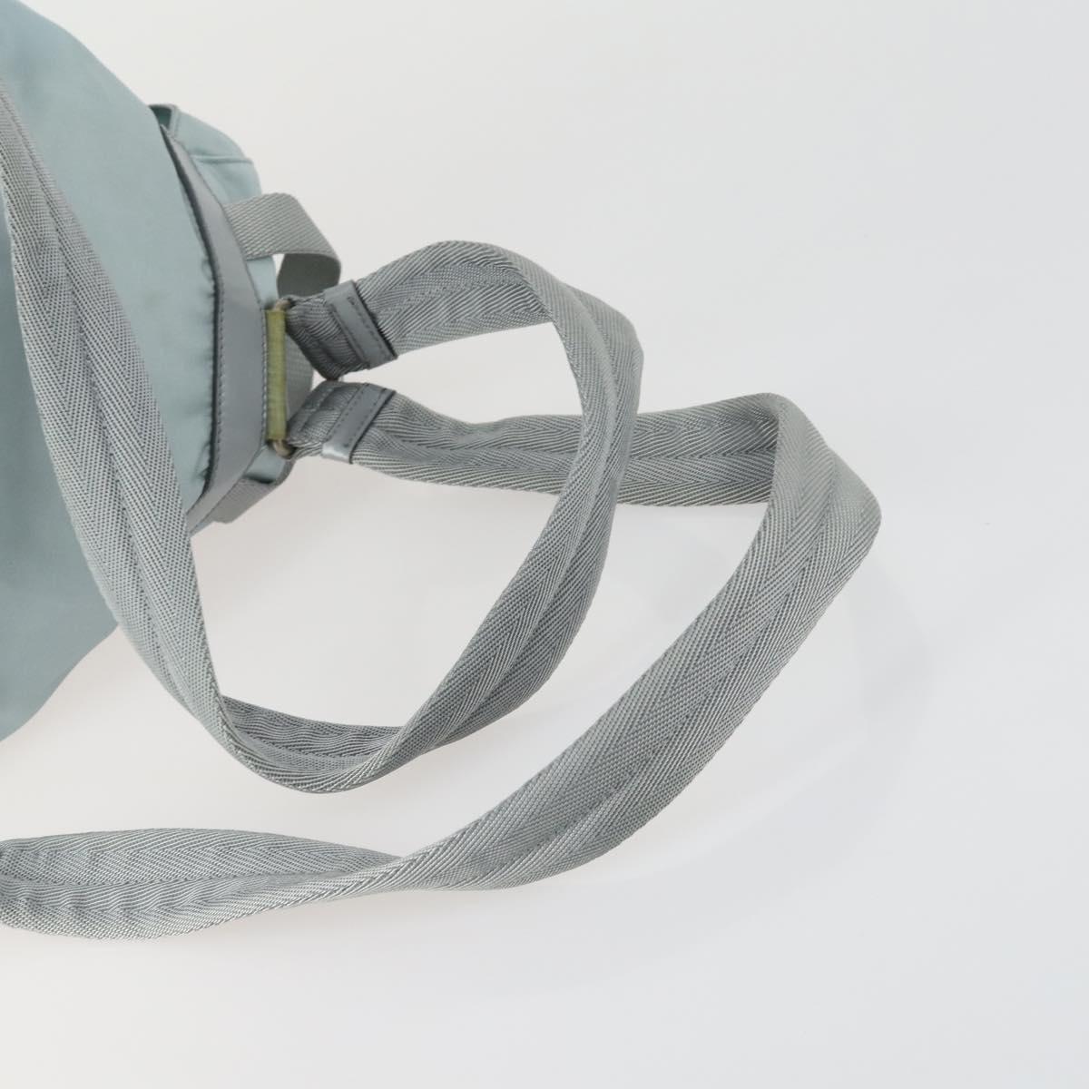PRADA Backpack Nylon Light Blue Silver Auth BA9058