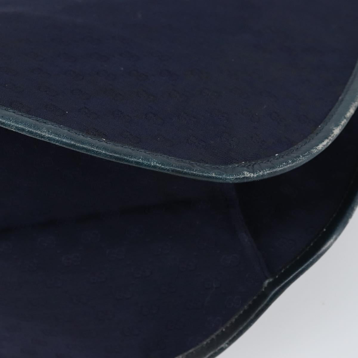 GUCCI Micro GG Canvas Hand Bag Navy Gold Auth BA9059