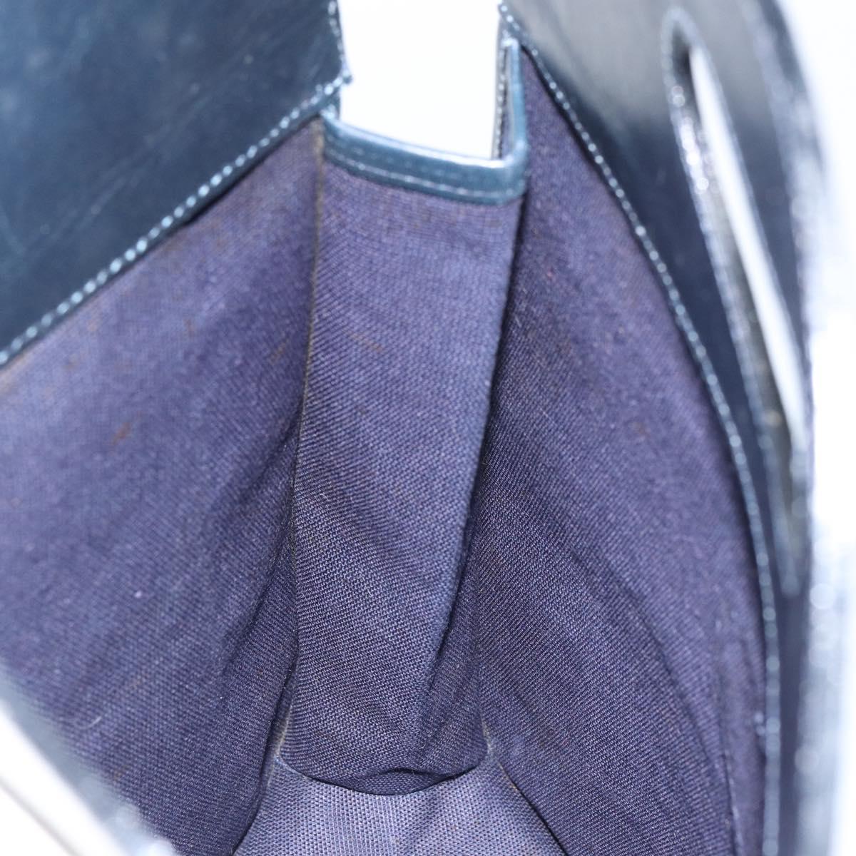 GUCCI Micro GG Canvas Hand Bag Navy Gold Auth BA9059
