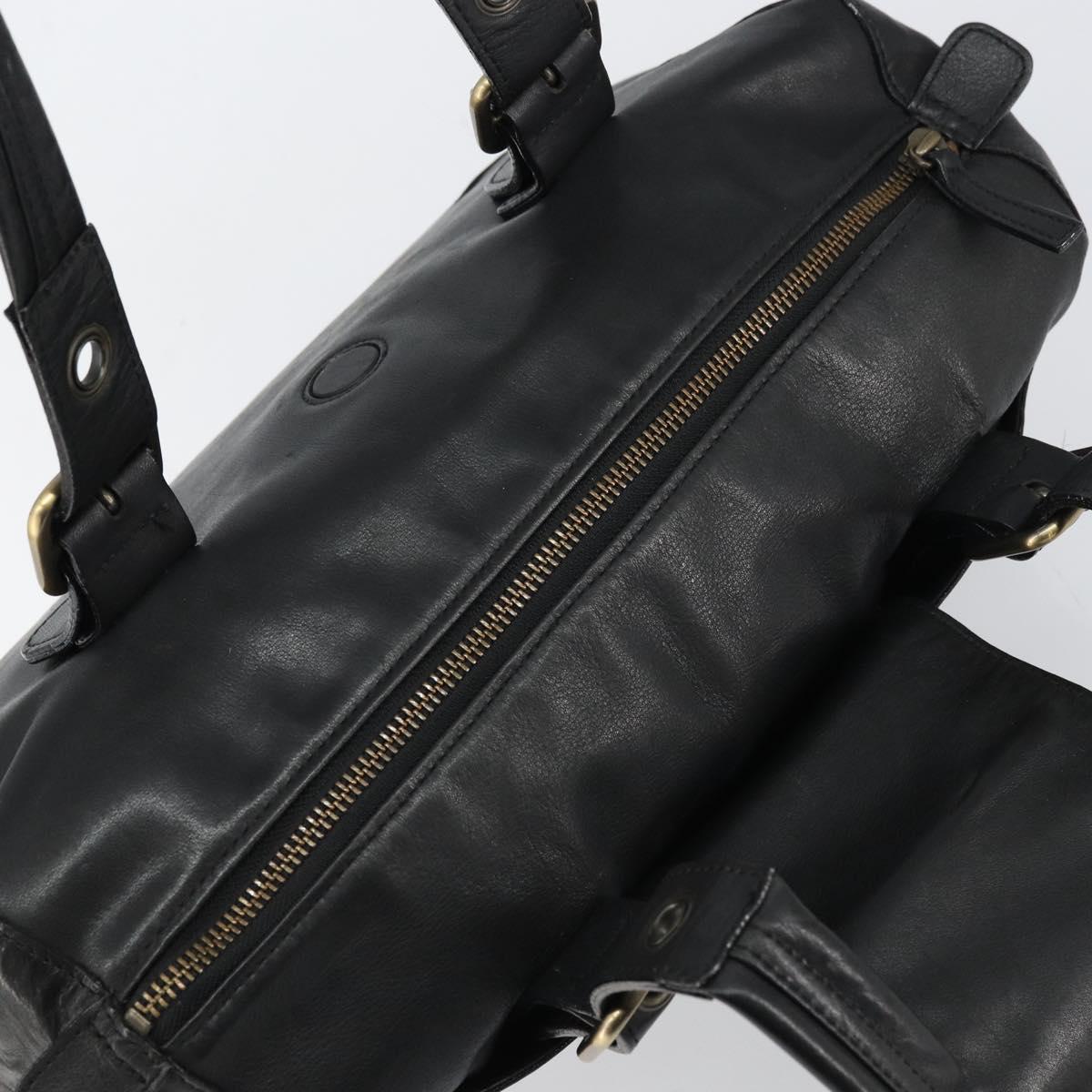 Chloe Tote Bag Leather Black Gold Auth BA9069