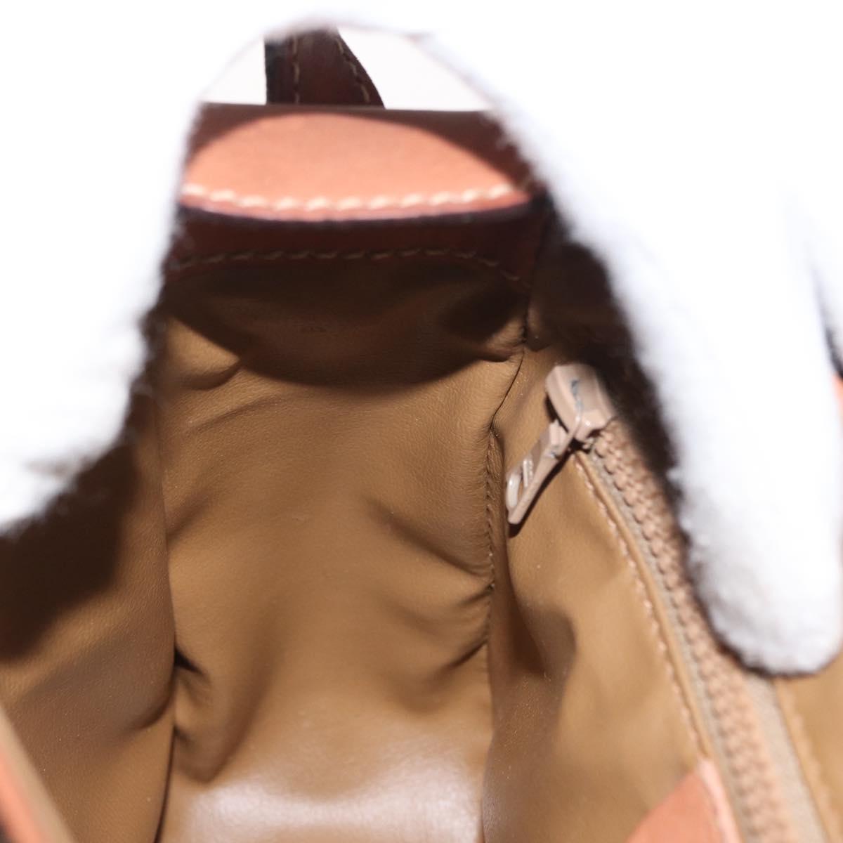 CELINE Macadam Canvas Shoulder Bag PVC Leather Brown Gold Auth BA9074