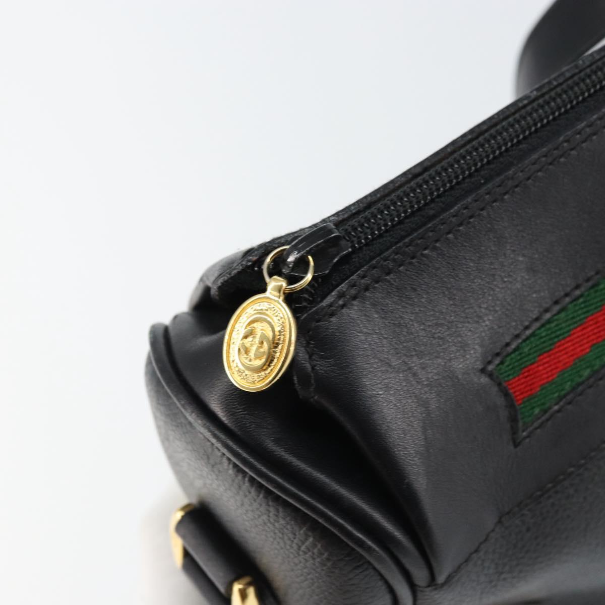 GUCCI GG Supreme Web Sherry Line Bag Leather Gold Gold 001 58 0918 Auth BA9076