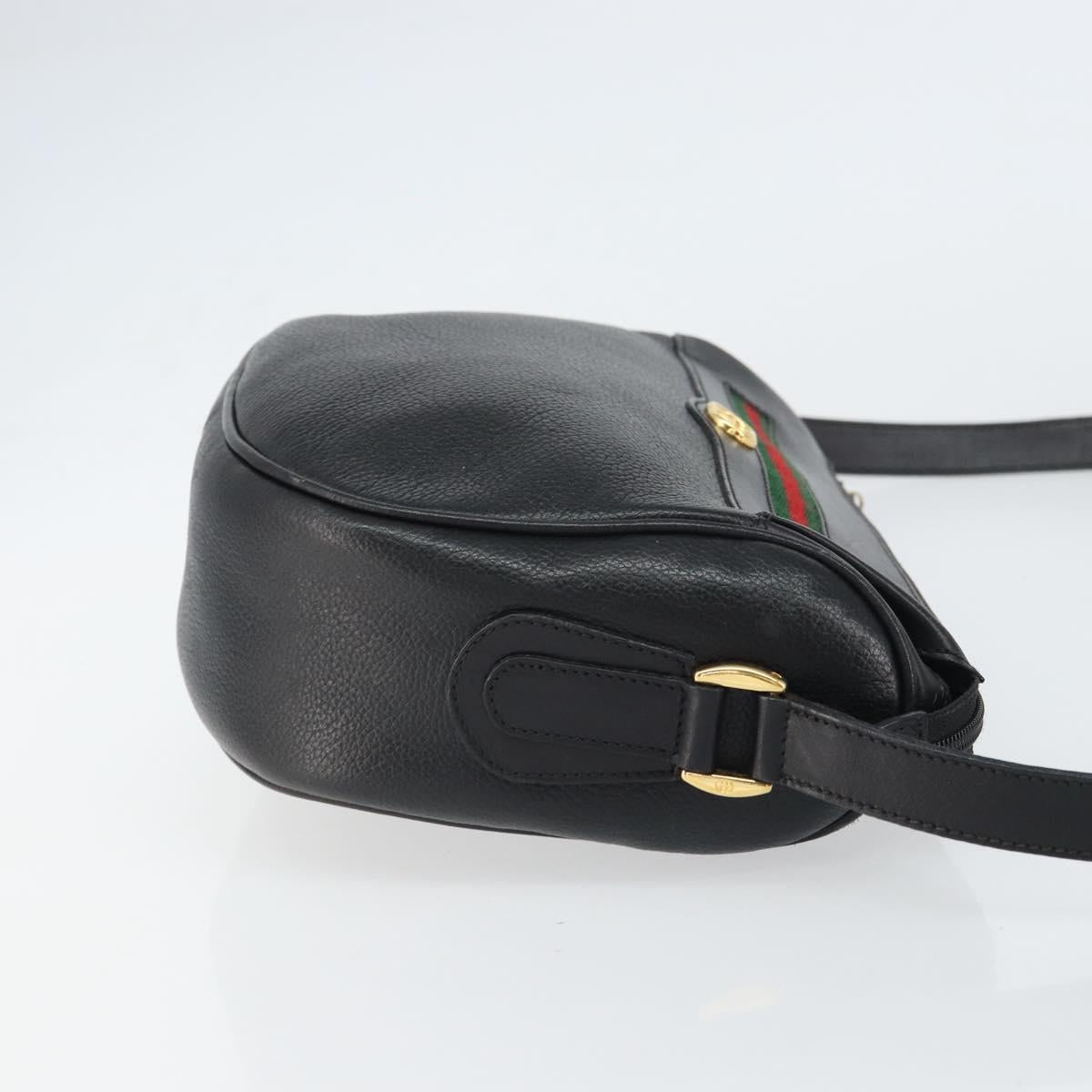GUCCI GG Supreme Web Sherry Line Bag Leather Gold Gold 001 58 0918 Auth BA9076