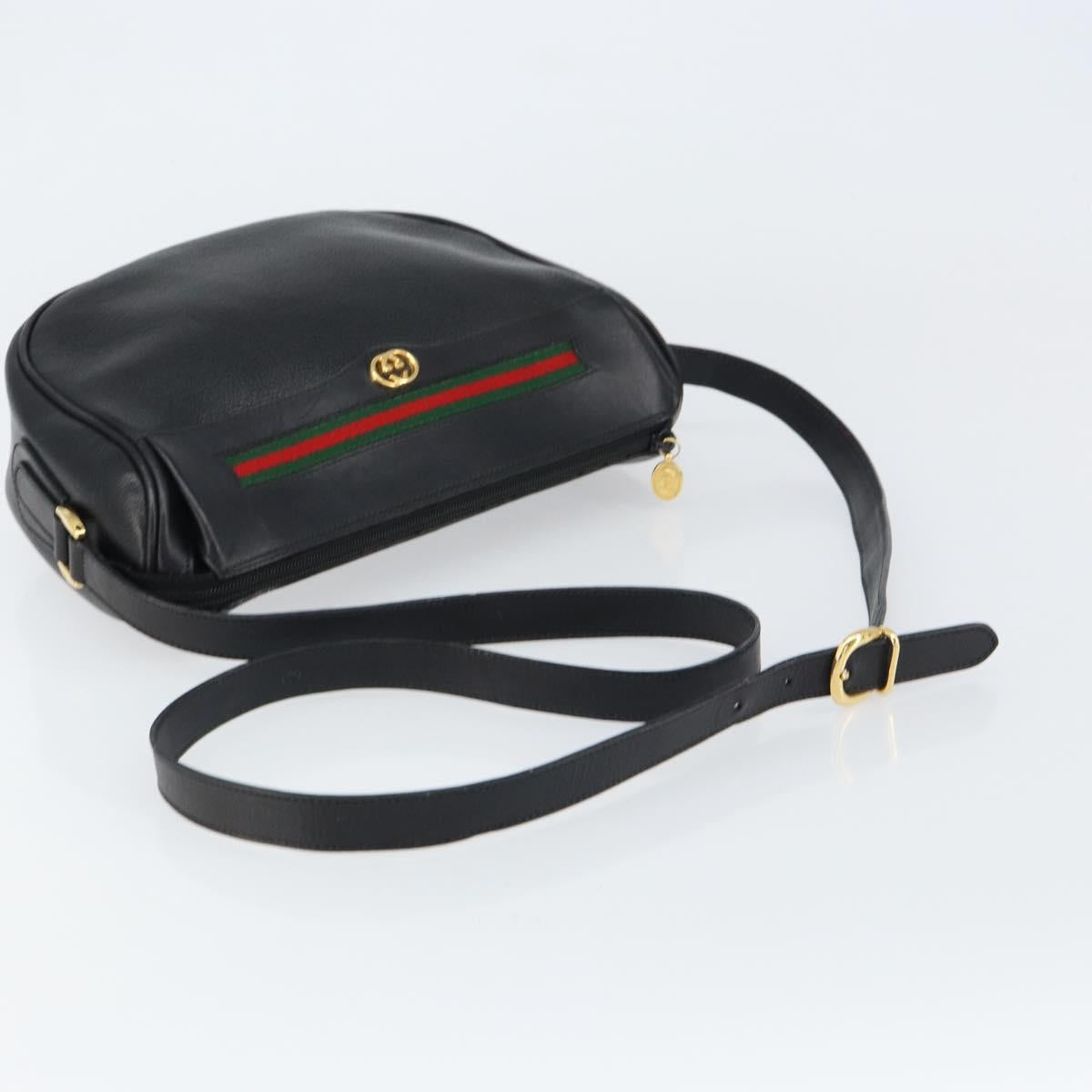 GUCCI GG Supreme Web Sherry Line Bag Leather Gold Gold 001 58 0918 Auth BA9076