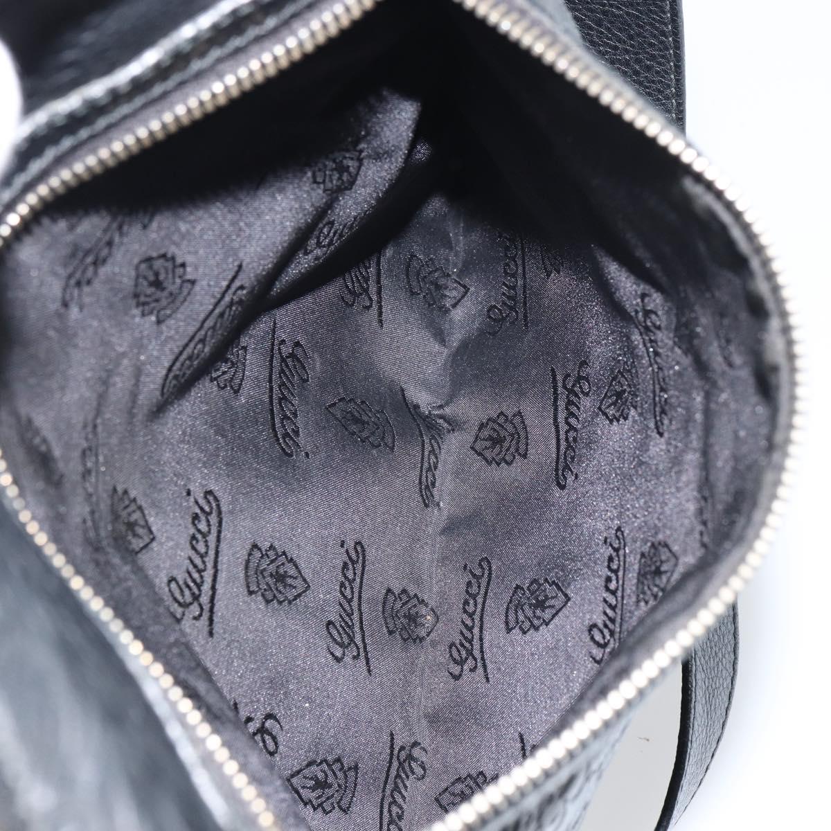 GUCCI Guccissima GG Canvas Shoulder Bag Leather Black Silver 201448 Auth BA9077