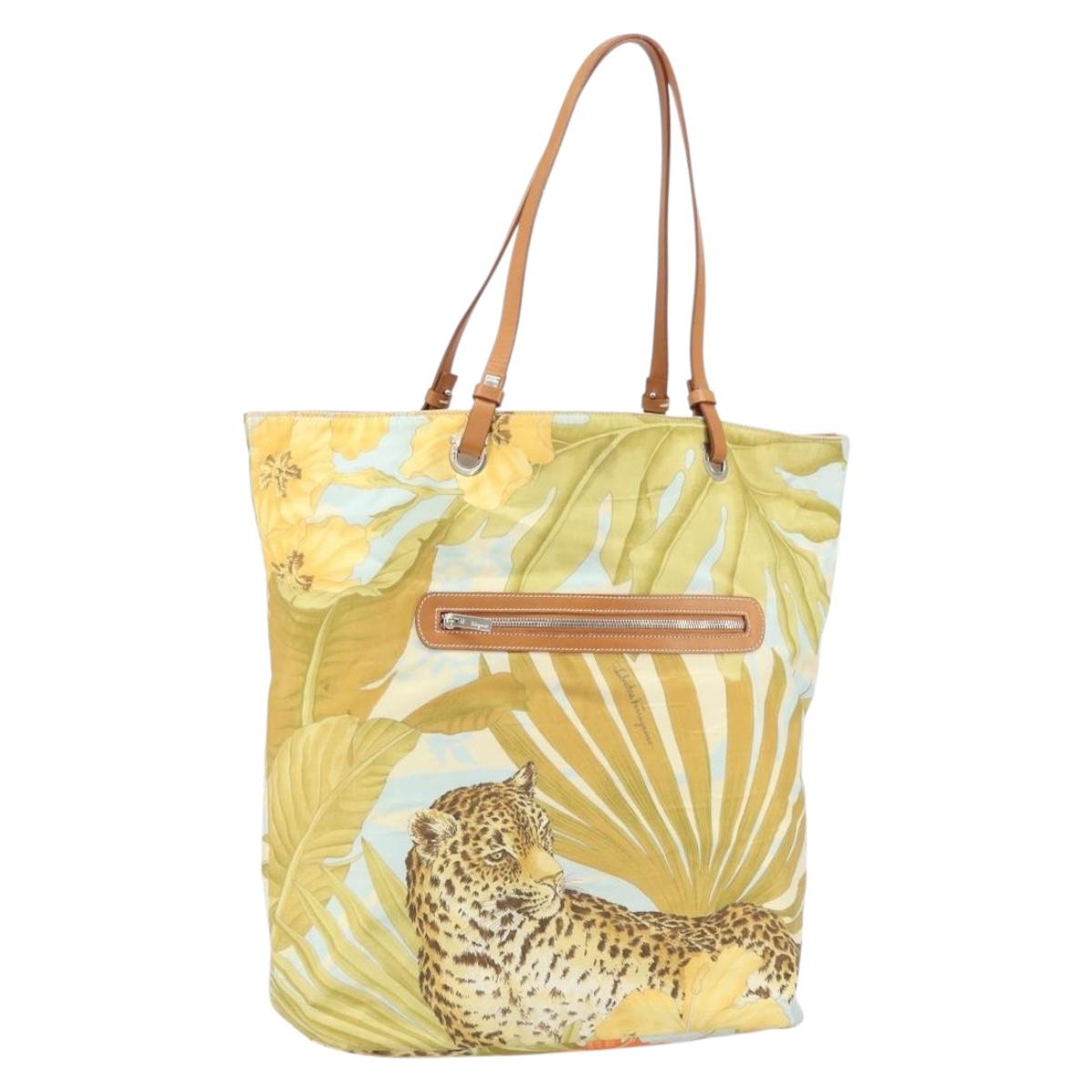 Salvatore Ferragamo Tote Bag Nylon Multicolor Silver Auth BA9078