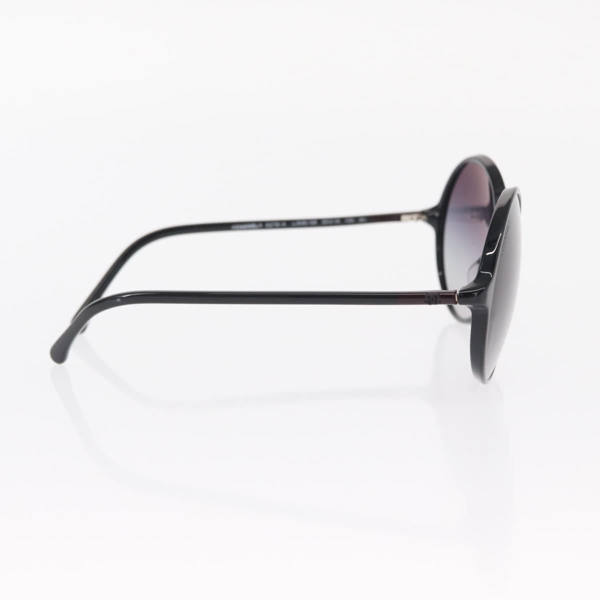 CHANEL Sunglasses plastic Black CC Auth BA9082