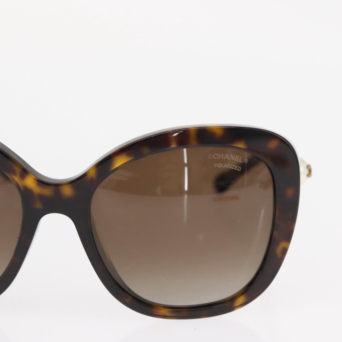 CHANEL Sunglasses plastic Brown CC Auth BA9083