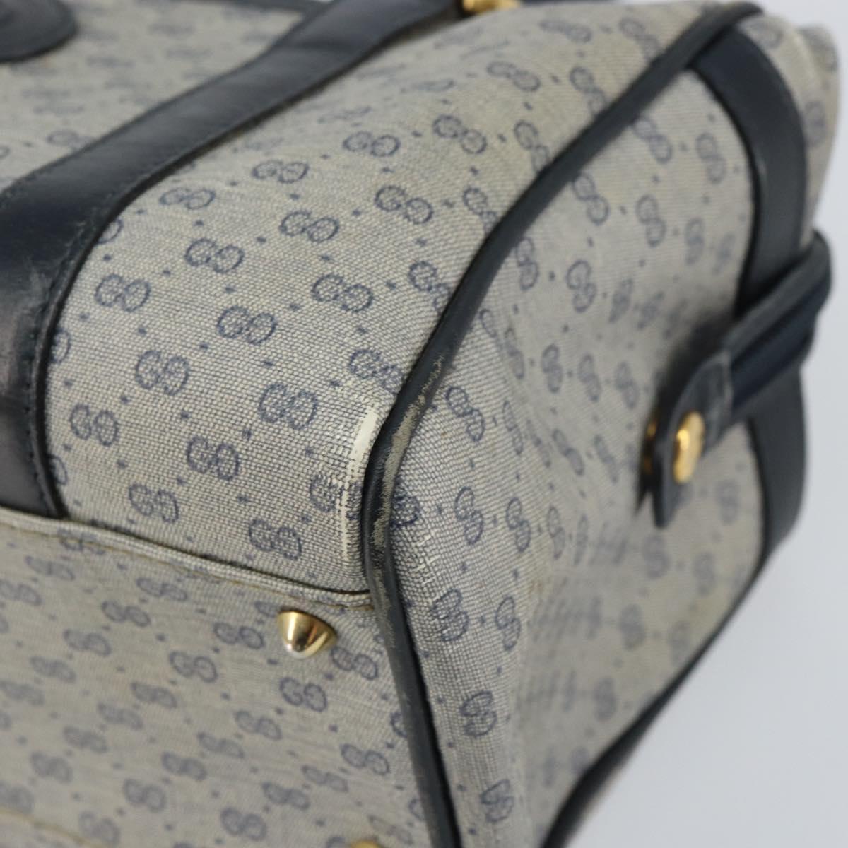 GUCCI Micro GG Supreme Hand Bag PVC Navy Gold 000 58 0093 Auth BA9106