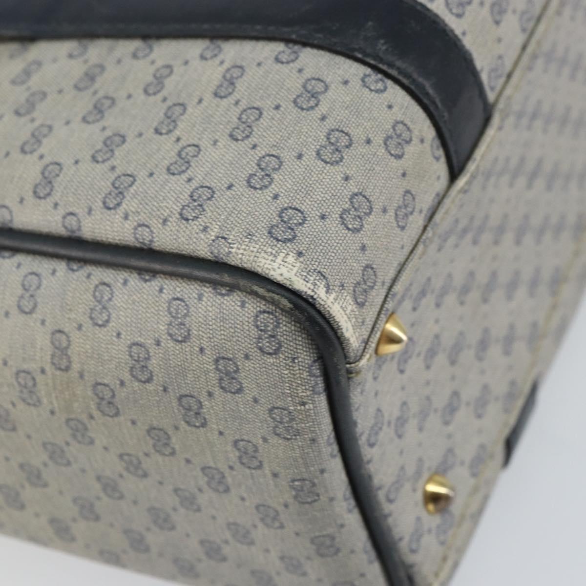 GUCCI Micro GG Supreme Hand Bag PVC Navy Gold 000 58 0093 Auth BA9106