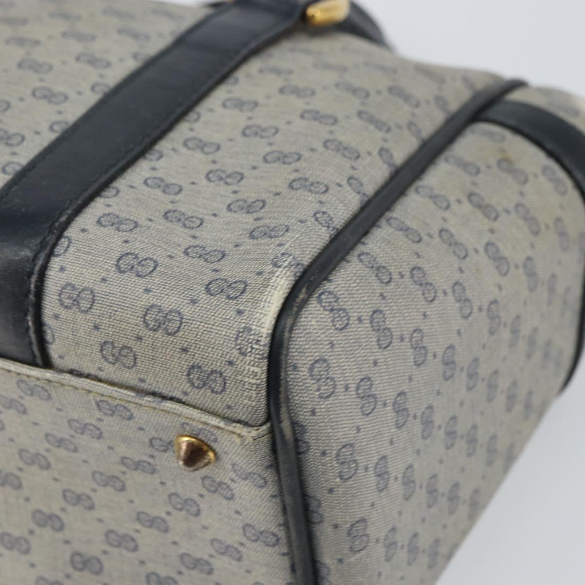 GUCCI Micro GG Supreme Hand Bag PVC Navy Gold 000 58 0093 Auth BA9106