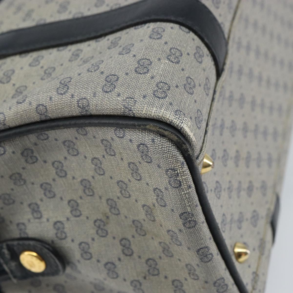 GUCCI Micro GG Supreme Hand Bag PVC Navy Gold 000 58 0093 Auth BA9106