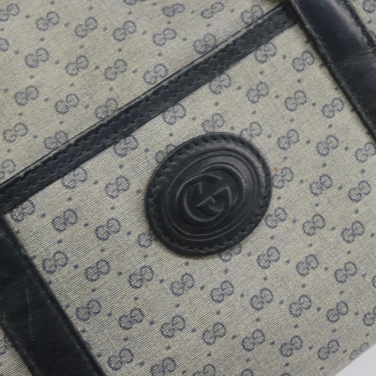 GUCCI Micro GG Supreme Hand Bag PVC Navy Gold 000 58 0093 Auth BA9106