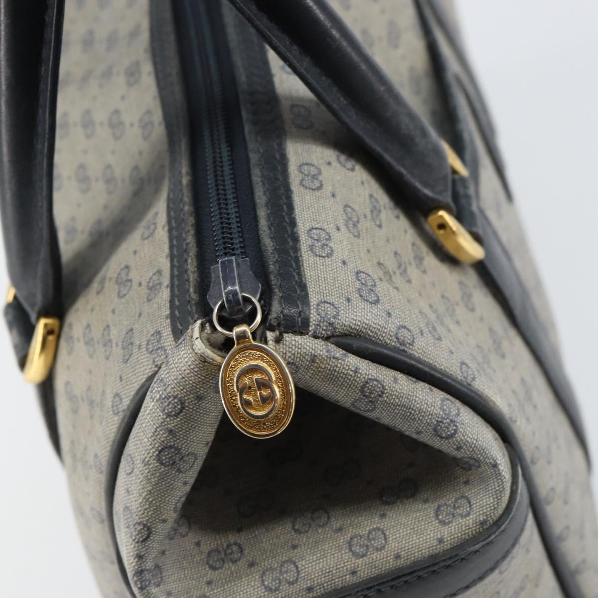 GUCCI Micro GG Supreme Hand Bag PVC Navy Gold 000 58 0093 Auth BA9106