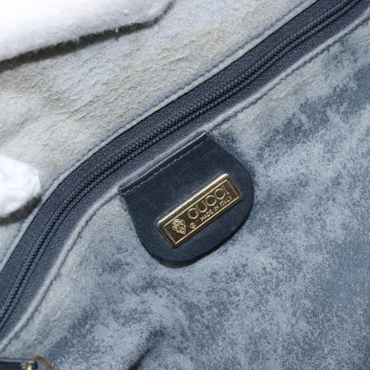 GUCCI Micro GG Supreme Hand Bag PVC Navy Gold 000 58 0093 Auth BA9106