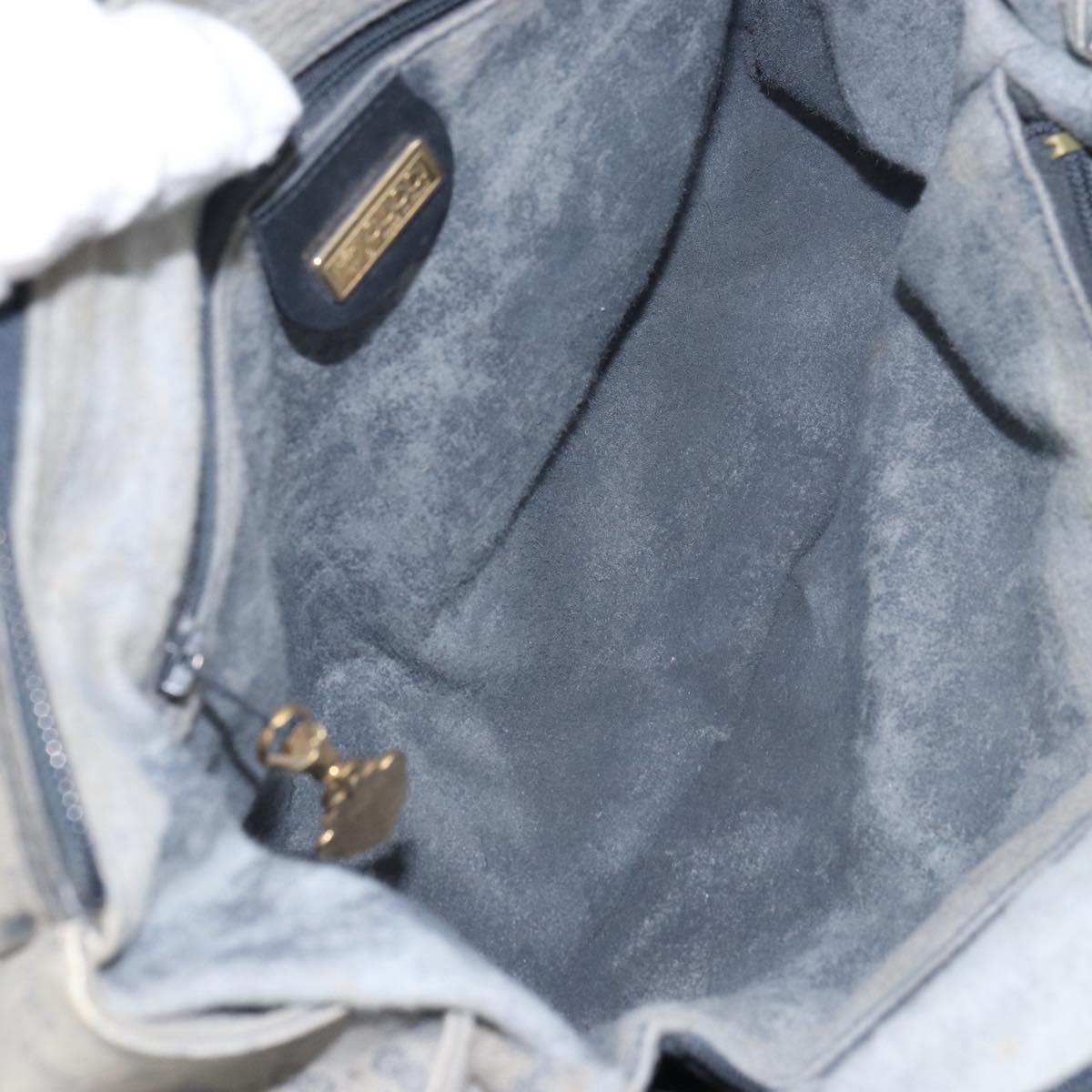 GUCCI Micro GG Supreme Hand Bag PVC Navy Gold 000 58 0093 Auth BA9106