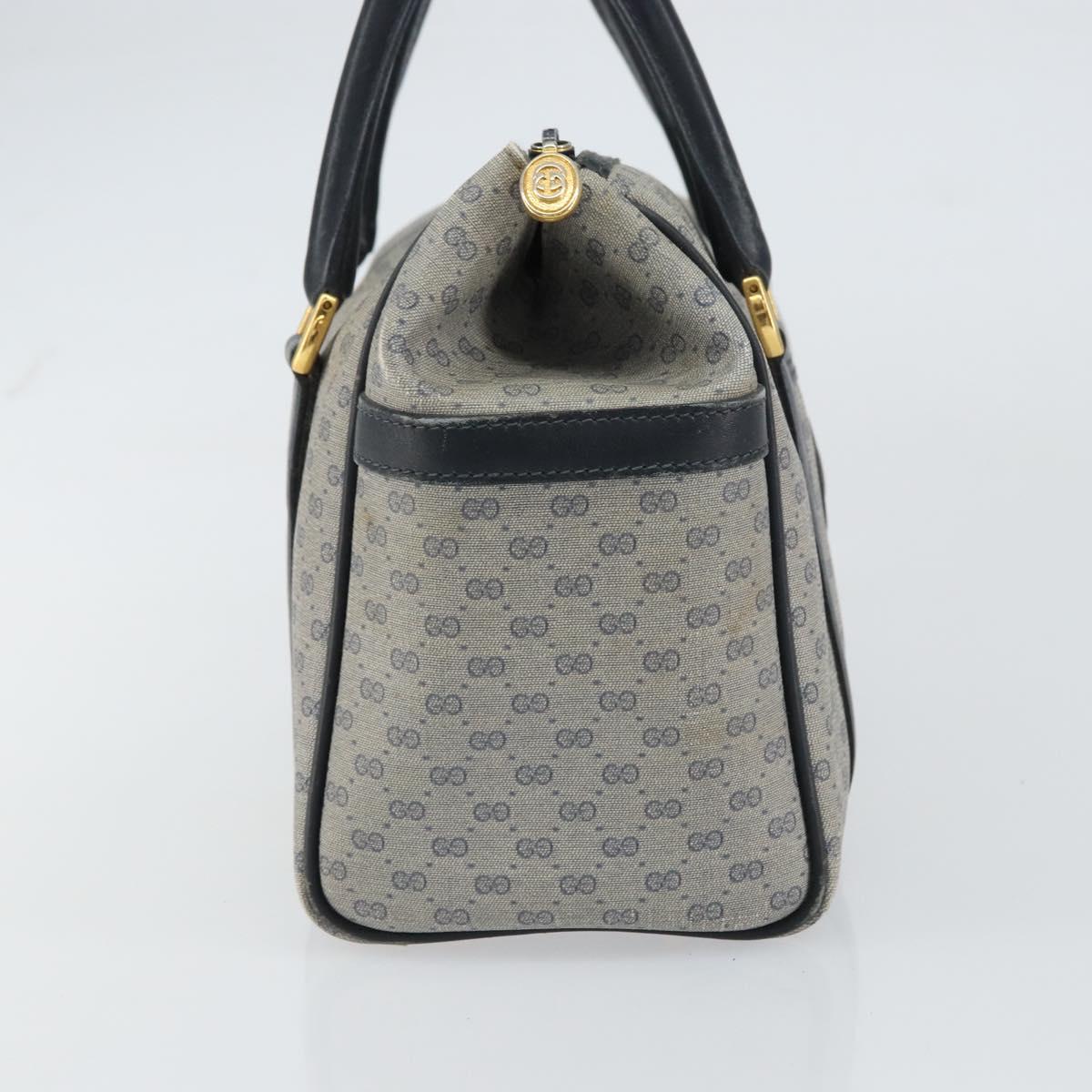 GUCCI Micro GG Supreme Hand Bag PVC Navy Gold 000 58 0093 Auth BA9106
