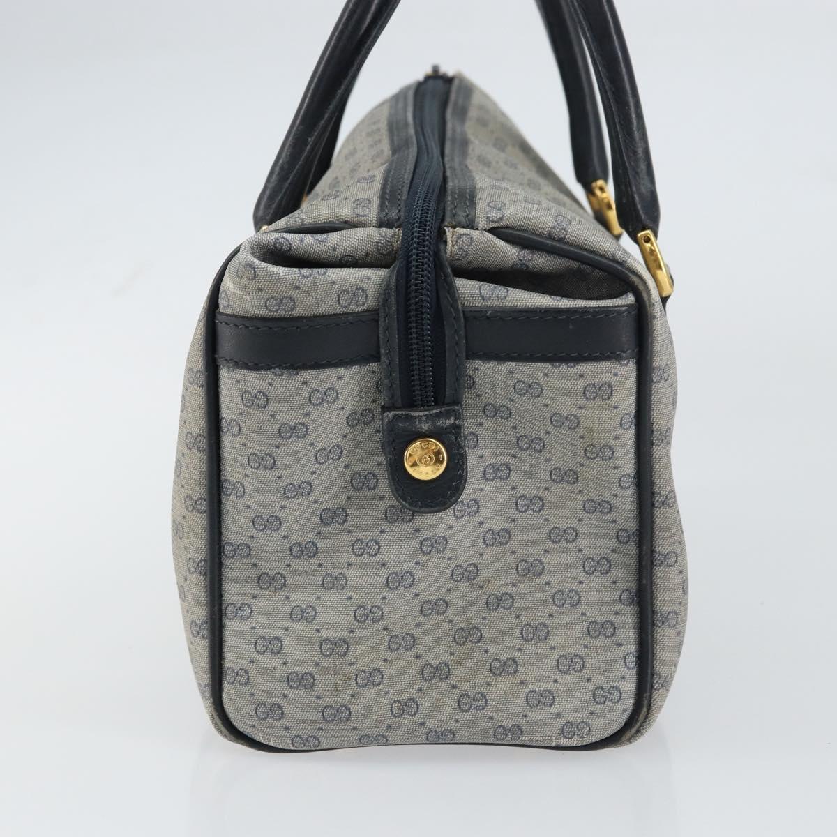 GUCCI Micro GG Supreme Hand Bag PVC Navy Gold 000 58 0093 Auth BA9106