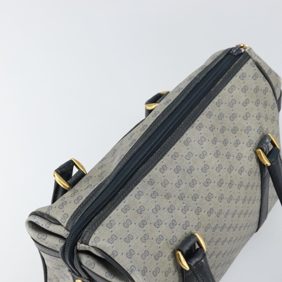 GUCCI Micro GG Supreme Hand Bag PVC Navy Gold 000 58 0093 Auth BA9106